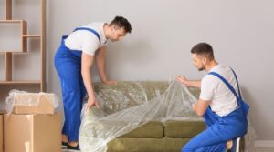 How do movers pack furniture in the truck before moving it?